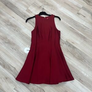 STAUD Rich Red Sleeveless Mini Dress